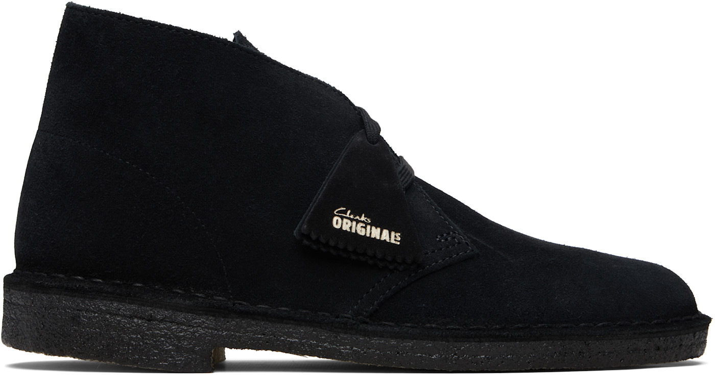 Черные замшевые ботинки-дезерты Clarks Originals из черной замши