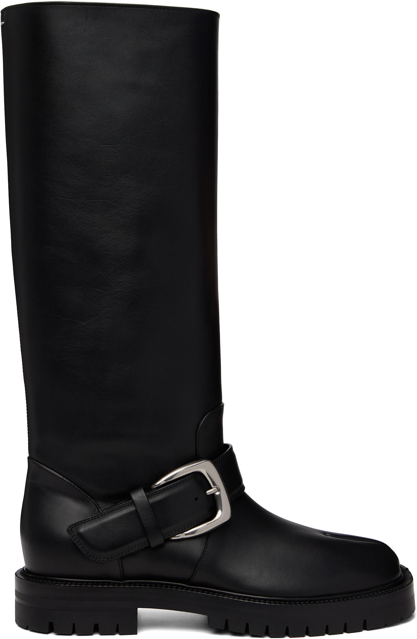 Сапоги до колена Maison Margiela Black Tabi County черные