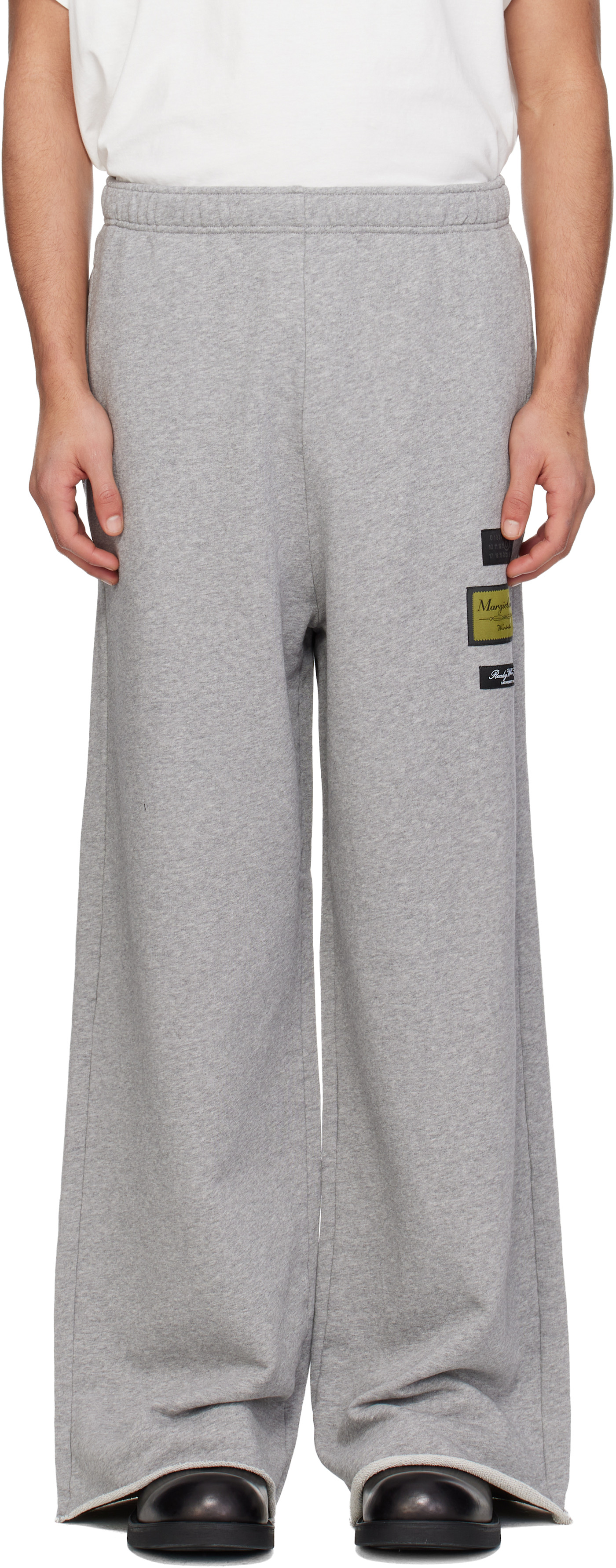 Спортивные брюки MM6 Maison Margiela Grey с нашивкой на этикетке светло-серый меланж