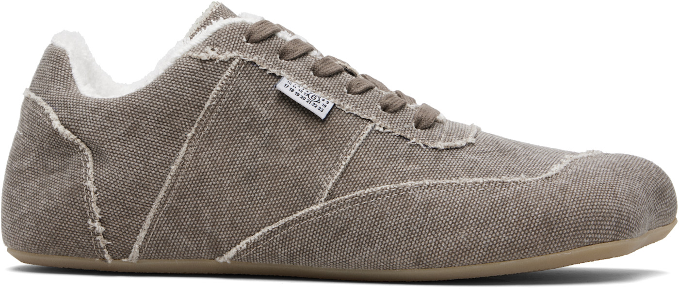 MM6 Maison Margiela Темно-серые анатомические парусиновые кроссовки Fungi