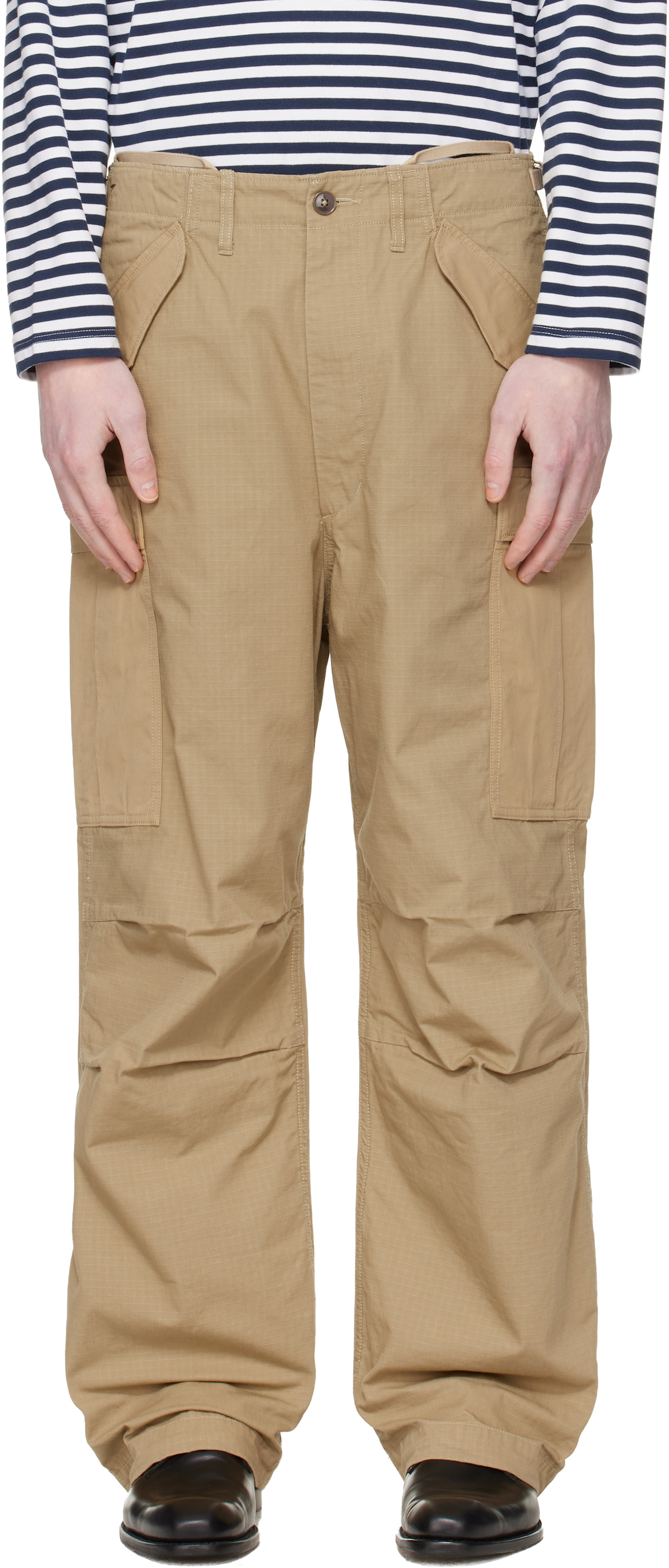 брюки-карго nanamica Beige Ripstop бежевого цвета