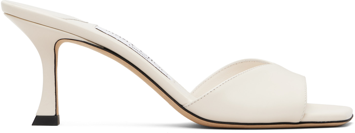 Белоснежные босоножки на каблуке Skye 70 от Jimmy Choo latte