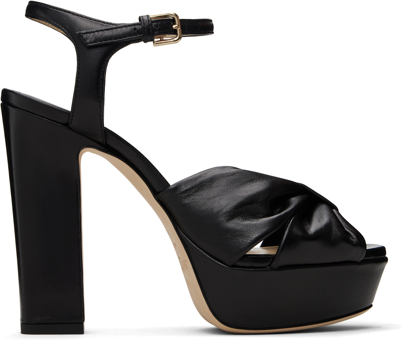 Босоножки на платформе Jimmy Choo Black Heloise 120 черного цвета