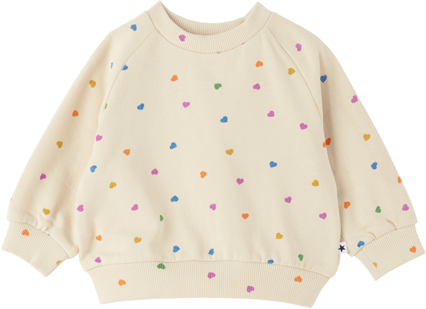 Свитшот Molo Baby Off-White Disc с надписью confetti rainbow