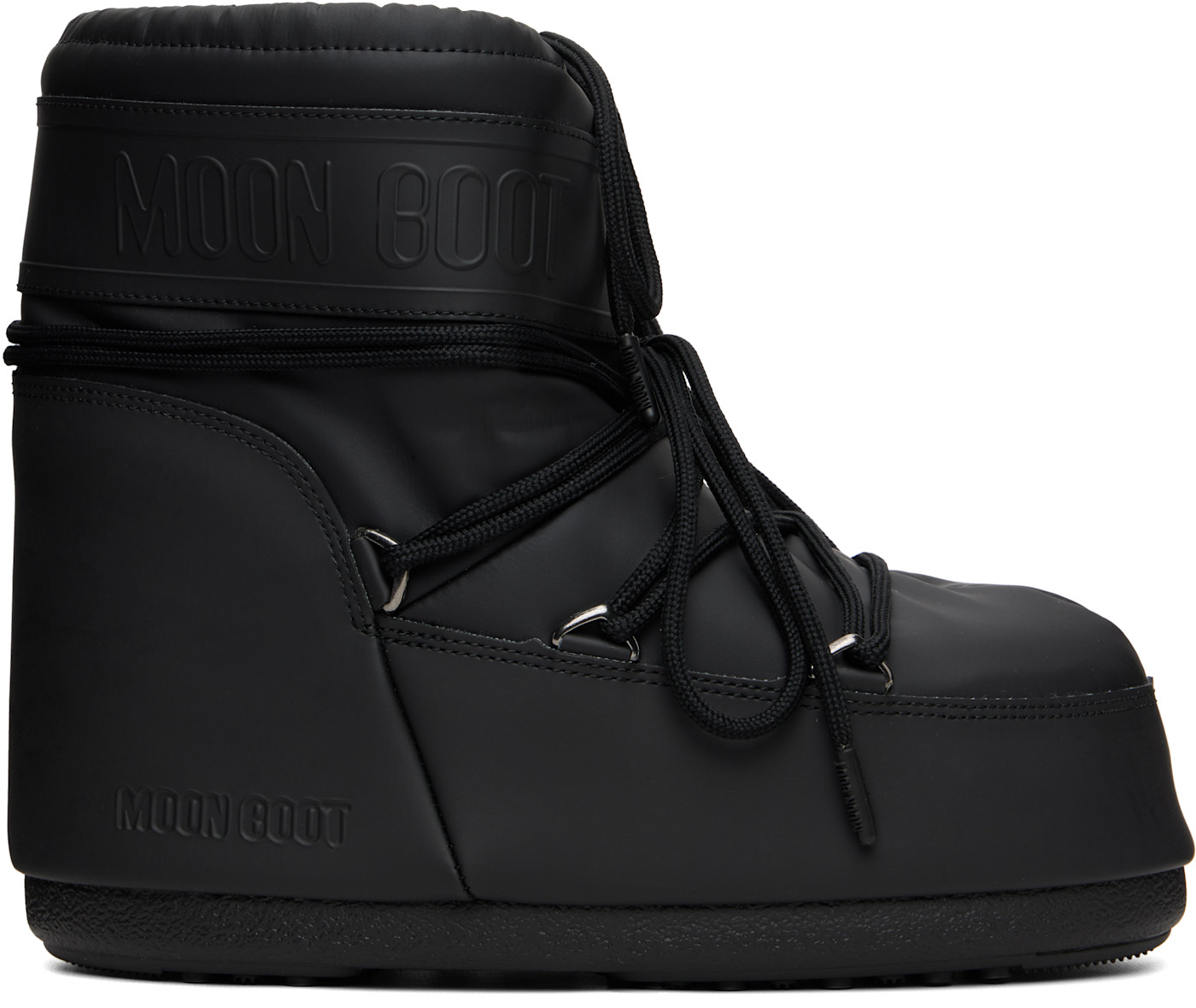 Moon Boot Black Icon Низкие резиновые сапоги черного цвета