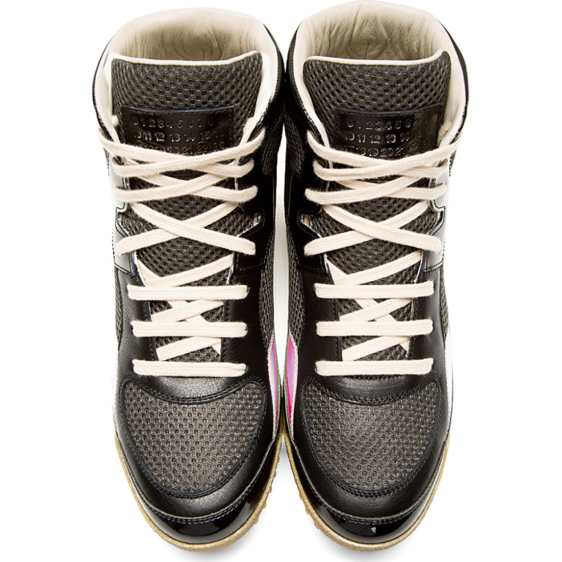 Maison Martin Margiela Black Mesh & Leather Opalescent High Top