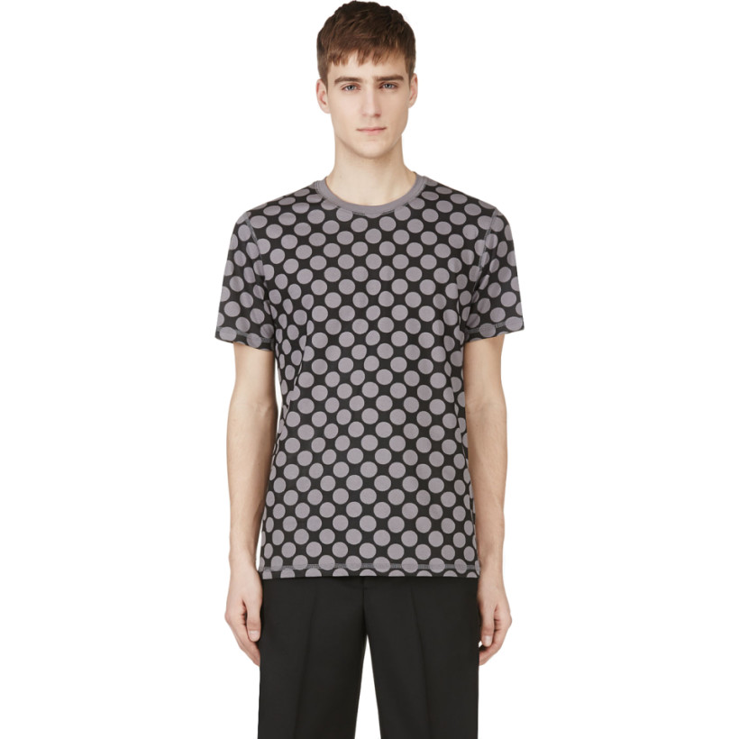 Krisvanassche Black & Grey Polka Dot T Shirt