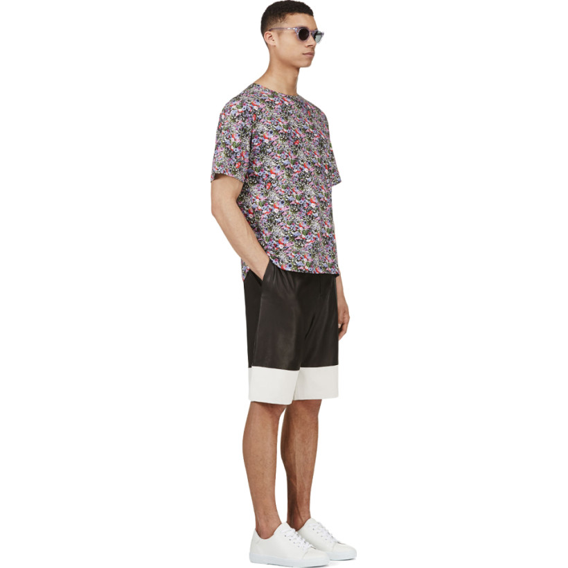 MSGM Purple & Pink Floral Print T Shirt