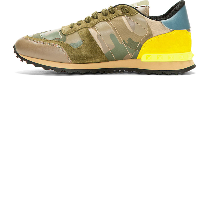 Valentino Green Camo Studded Running Shoes