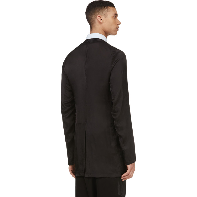 Alexander McQueen Black Washed Silk Long Cardigan