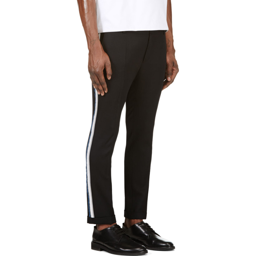 Balmain Black Slim Side Stripe Fit Trousers