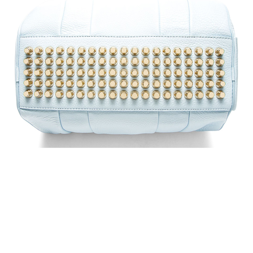 Alexander Wang: Baby Blue Leather Rocco Studded Duffle Bag | SSENSE