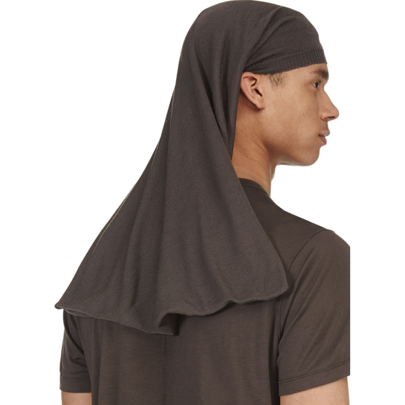 Rick Owens   Grey Knit Veil Hat