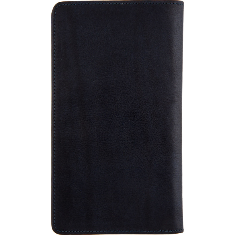 Navy Leather Continental Bifold Wallet