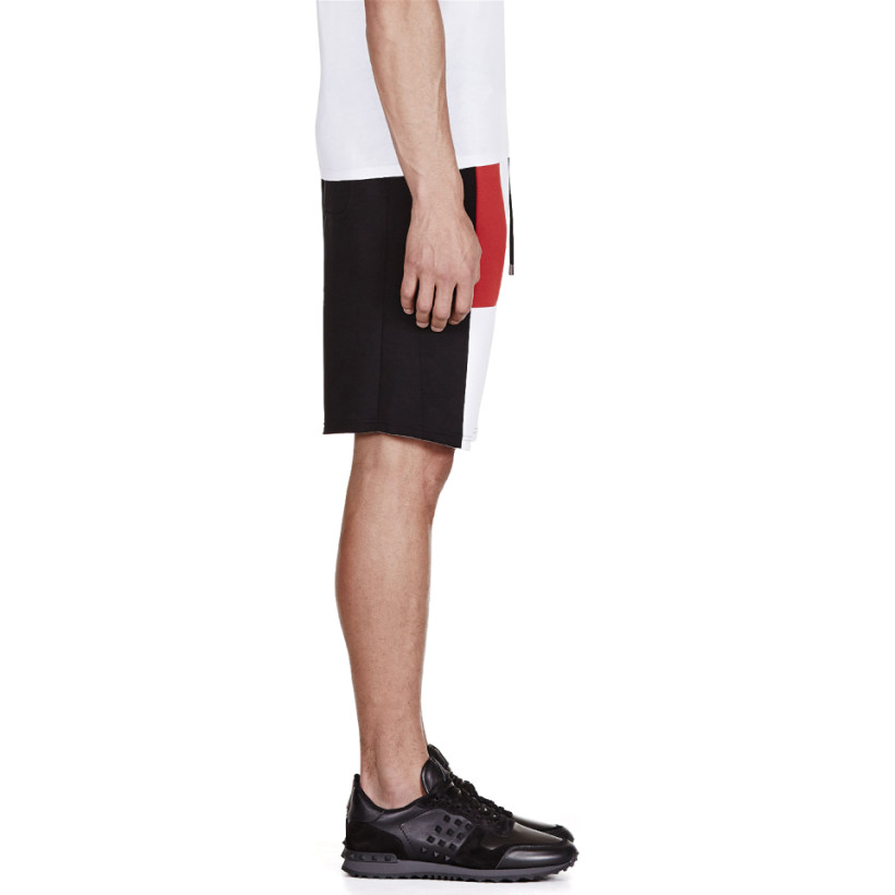 Neil Barrett White Colorblocked Neoprene Shorts