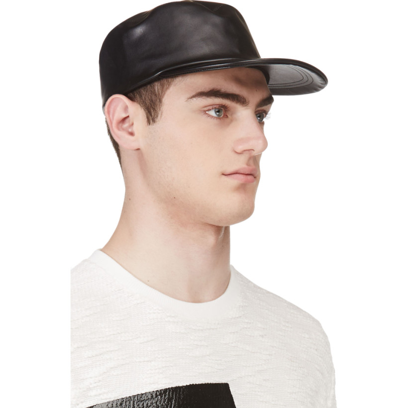 KTZ Black Leather Patrol Cap