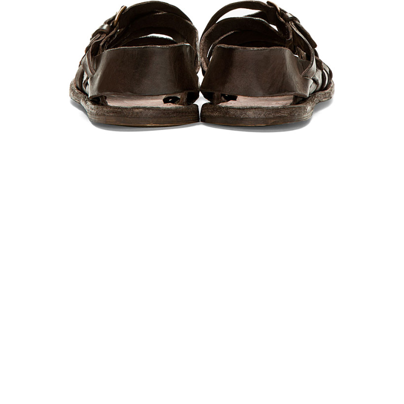 Officine Creative Brown Leather Strapped Apuana Sandals