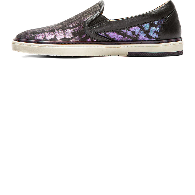 Jimmy Choo Black & Purple Iridescent Grove Slip On Shoes