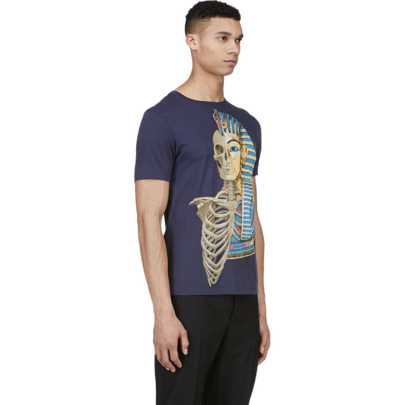 Paul Smith Jeans Navy Egyption Skull T Shirt