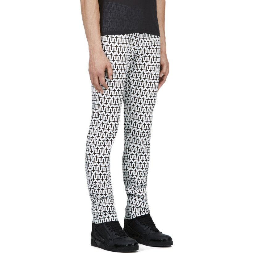 McQ Alexander Mcqueen White Cross Print Jeans