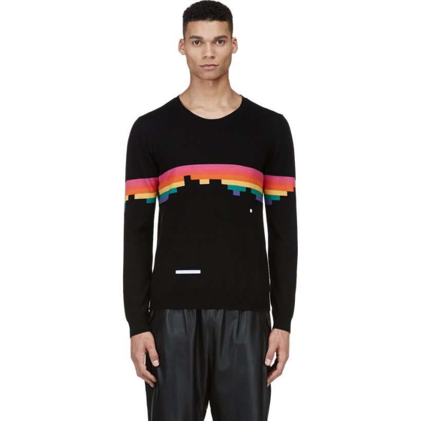 Band of Outsiders Black Wool Breakout Atari Edition Crewneck Sweater