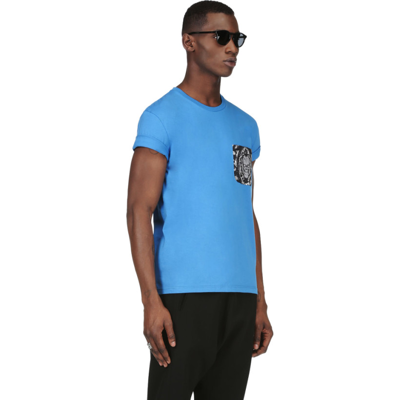 Alexander McQueen Blue Lace Pocket T Shirt