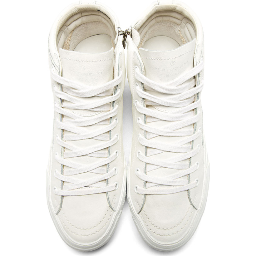 Golden Goose White Leather Limited Edition Mid Top Sneakers