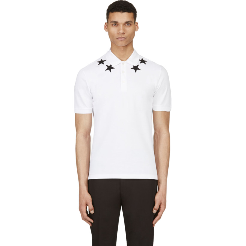 Givenchy White Relaxed Fit Number & Stars Polo