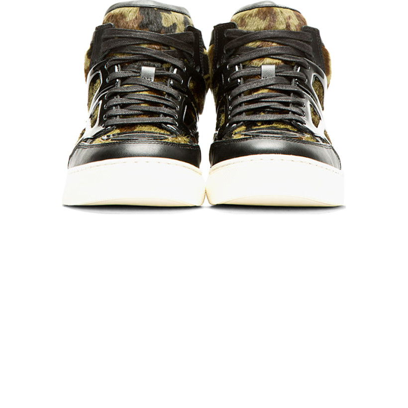 Alejandro Ingelmo Green Calf Hair Camo Tron Sneakers