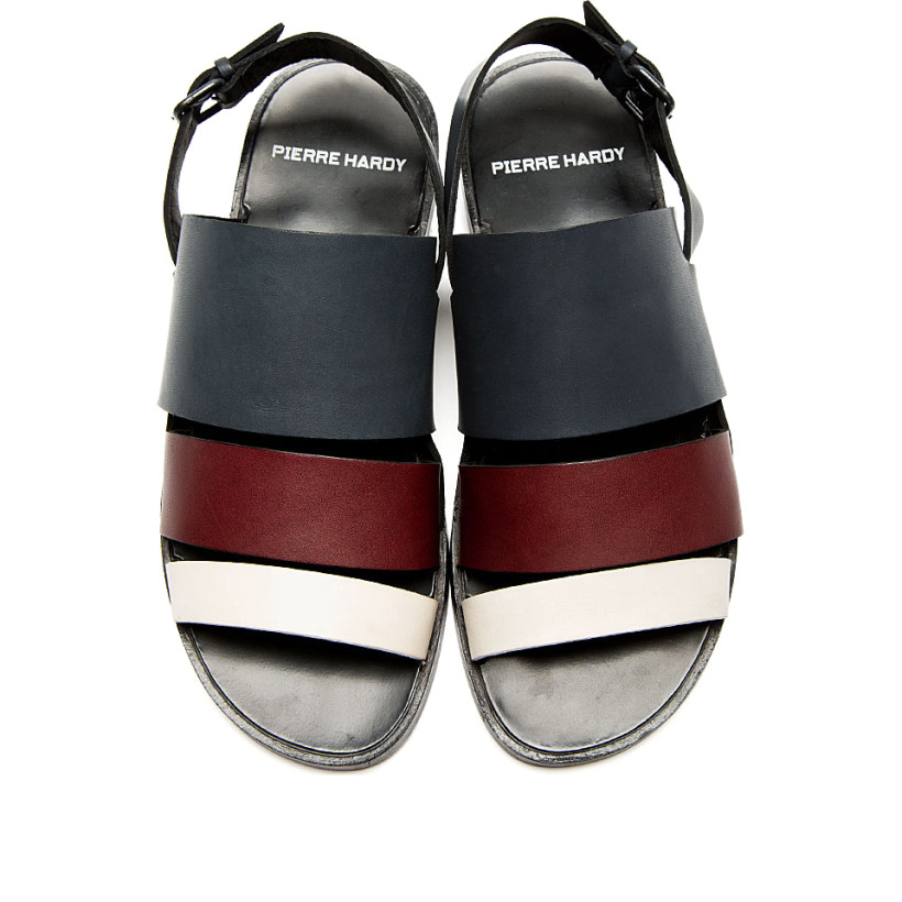 Pierre Hardy Grey, Burgundy & Cream Slingback Sandals