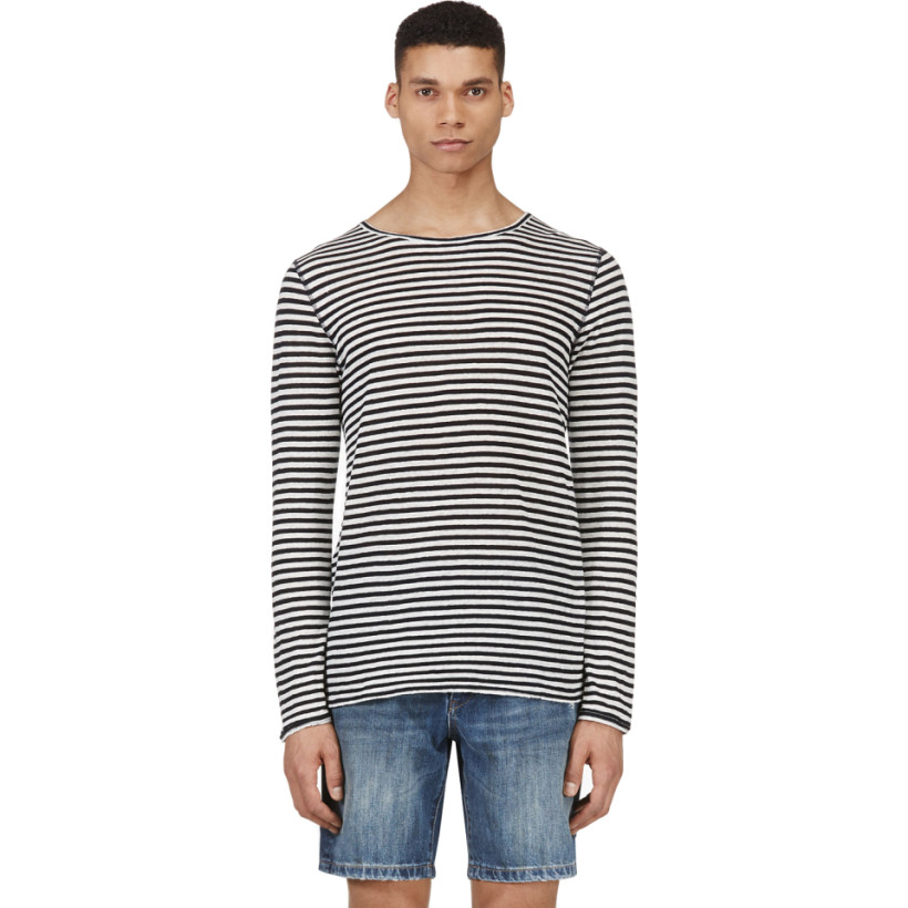 Closed Black & White Striped Knit T Shirt