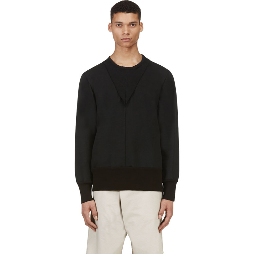 Tillmann Lauterbach Black Raw Edge Detail Thompson Sweater