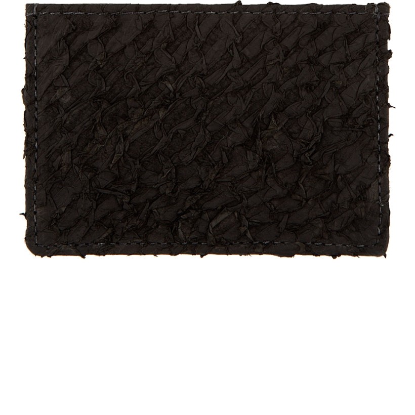 Sauvage Black Fish Skin Card Holder