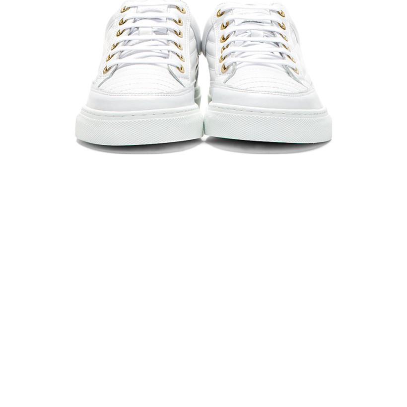 ETQ Amsterdam White Leather Ribbed Sneakers