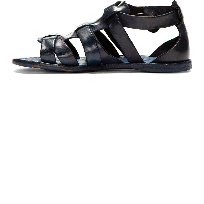 Officine Creative Deep Navy Leather Tinto Apuana Sandals