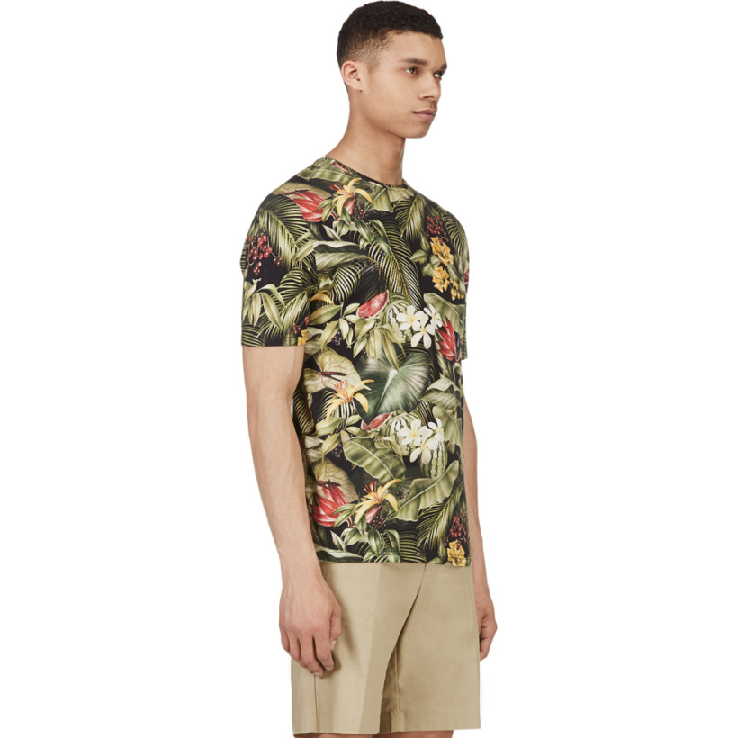 Ami Green Botanical Print T Shirt