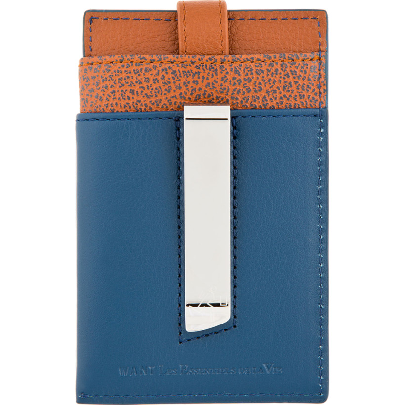 Want Les Essentiels de la Vie Navy Kennedy Money Clip Wallet