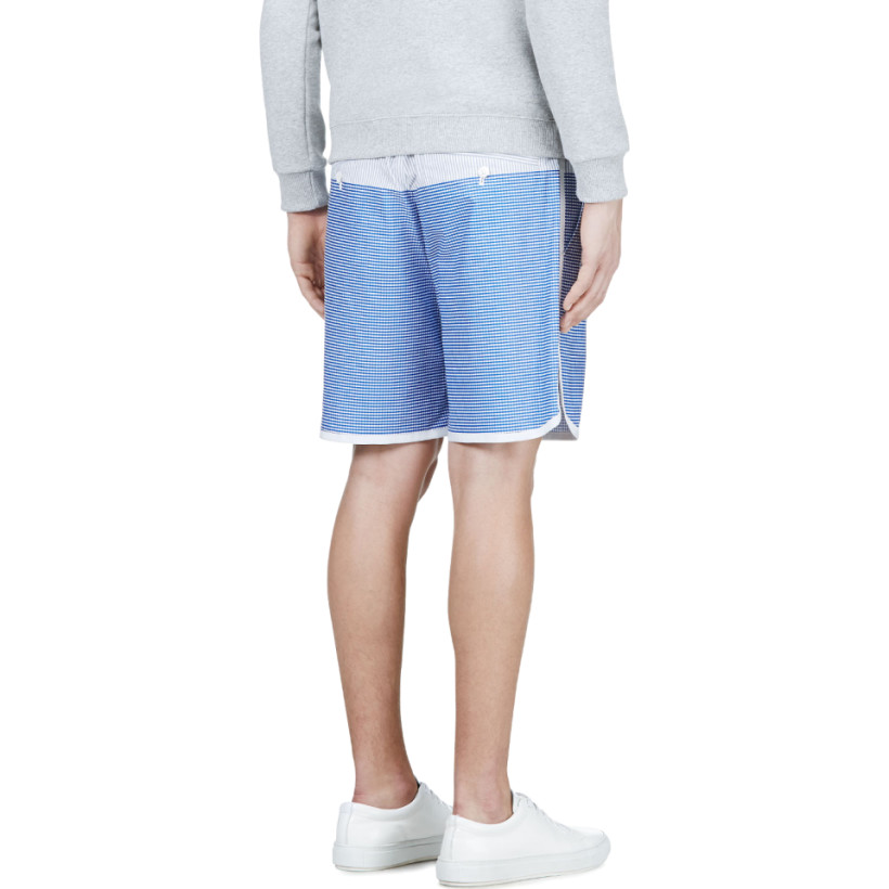 Sacai Blue Striped Deck Shorts