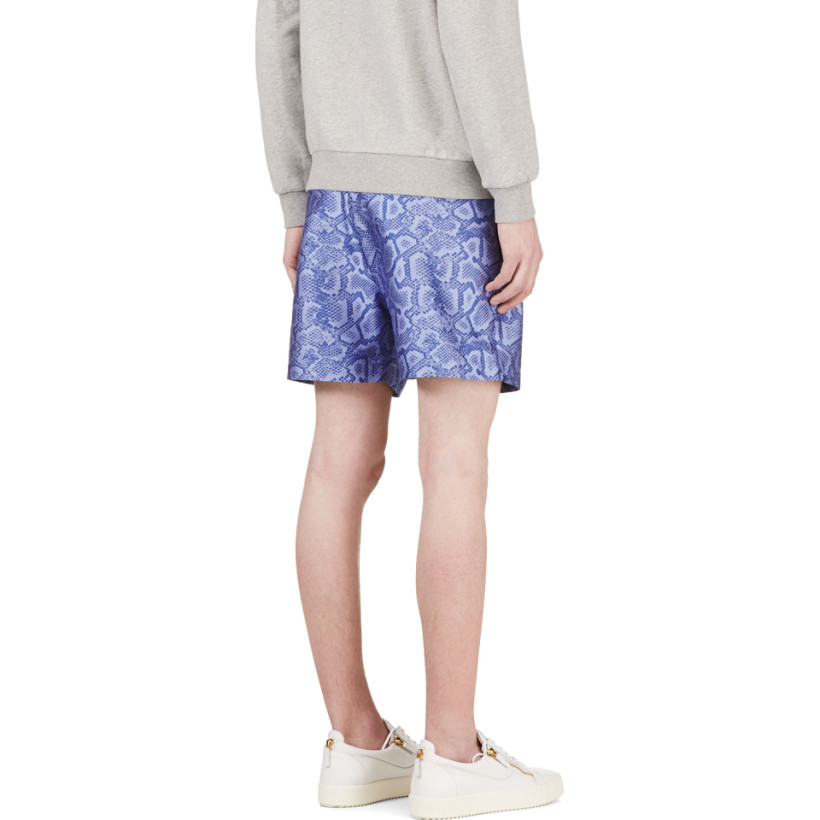 Richard Nicoll Blue Python Jacquard Shorts