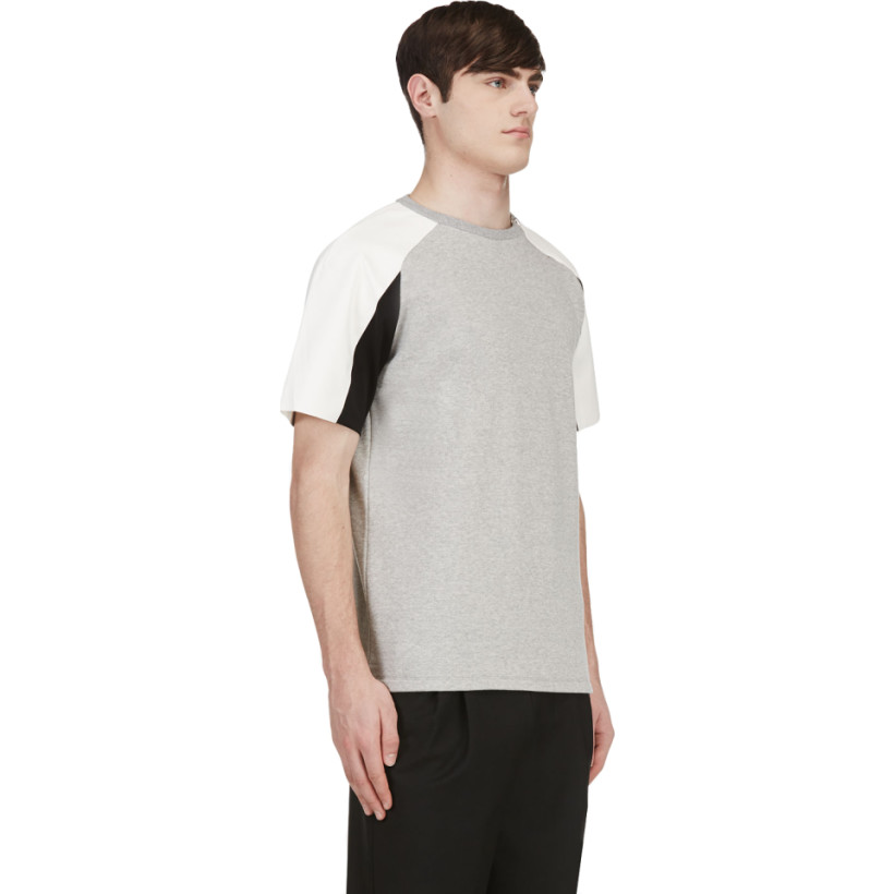 Tim Coppens Grey Leather Trimmed Sweatshirt