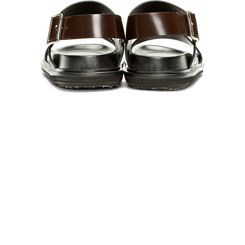 Marni Black & Navy Colorblocked Leather Sandals