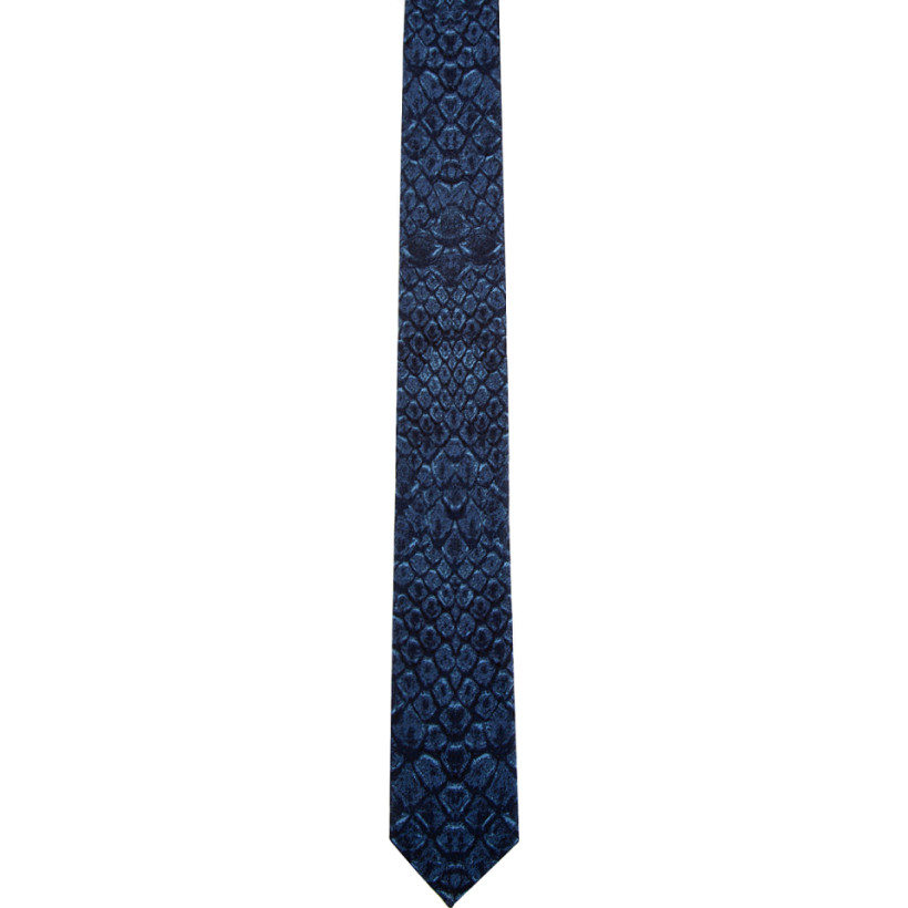 Alexander McQueen Blue Reptile Tie