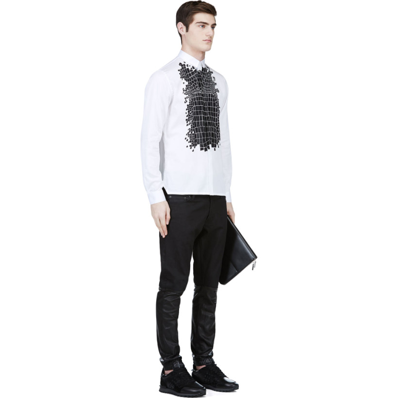 Krisvanassche White Crocodile Skin Print Shirt