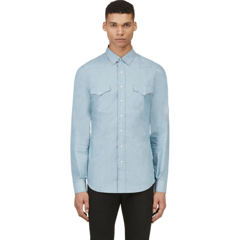 Saint Laurent Light Blue Chambray Shirt