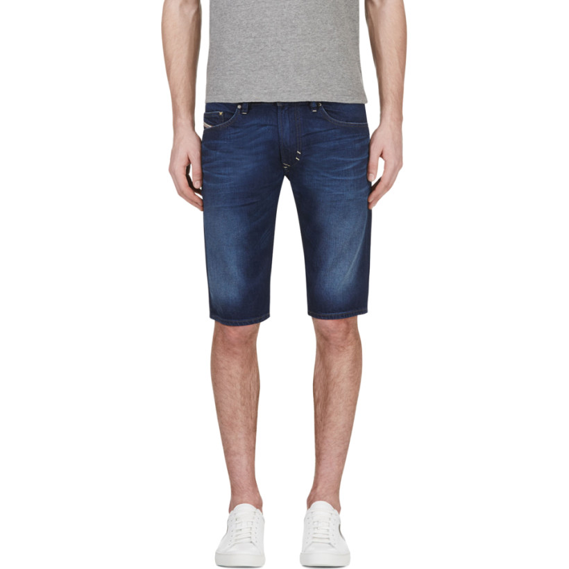 Diesel Blue Denim Thashort Shorts