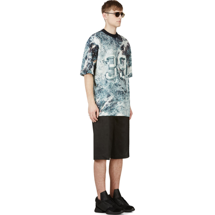 Juun.J Green Marbled 39 Printed Neoprene T Shirt