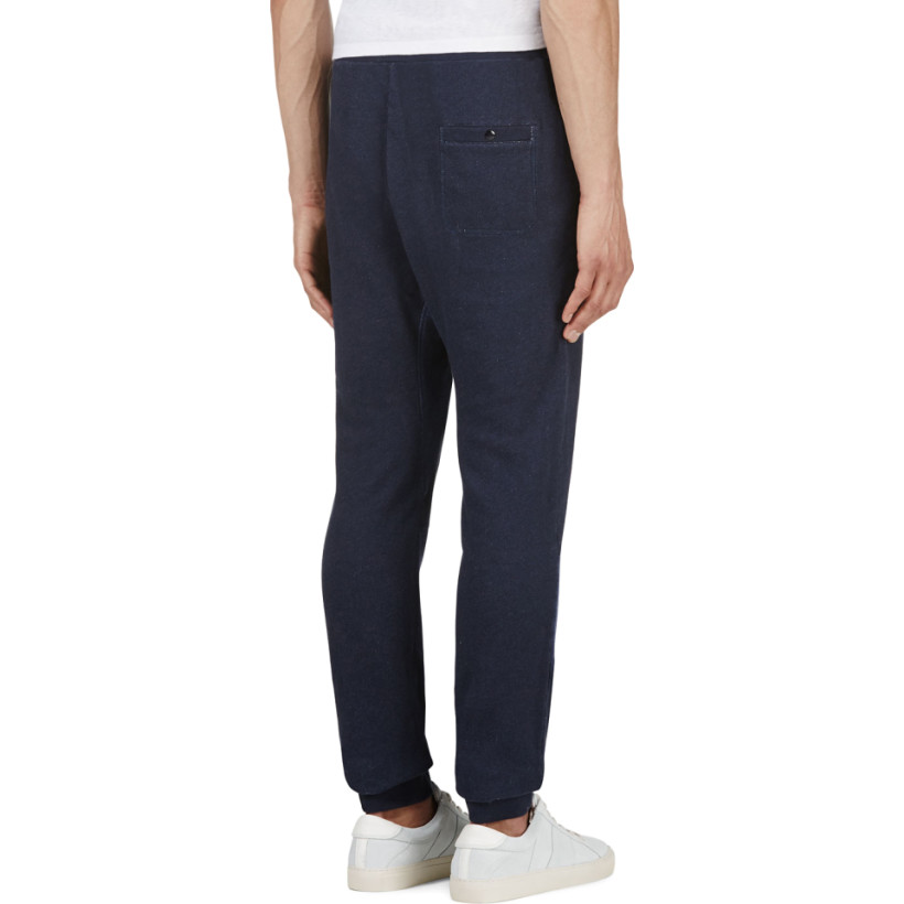 Closed Slate Blue Knee Patch Lounge Pants