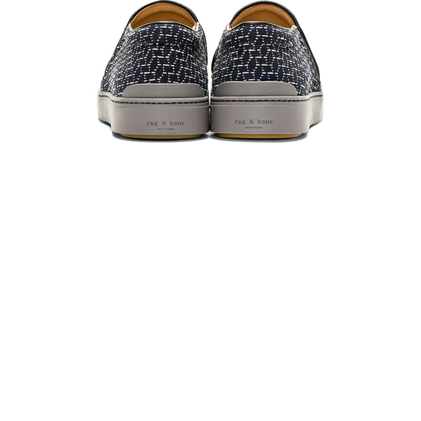 Rag & Bone Navy Graphic Jacquard Kent Slip On Shoes