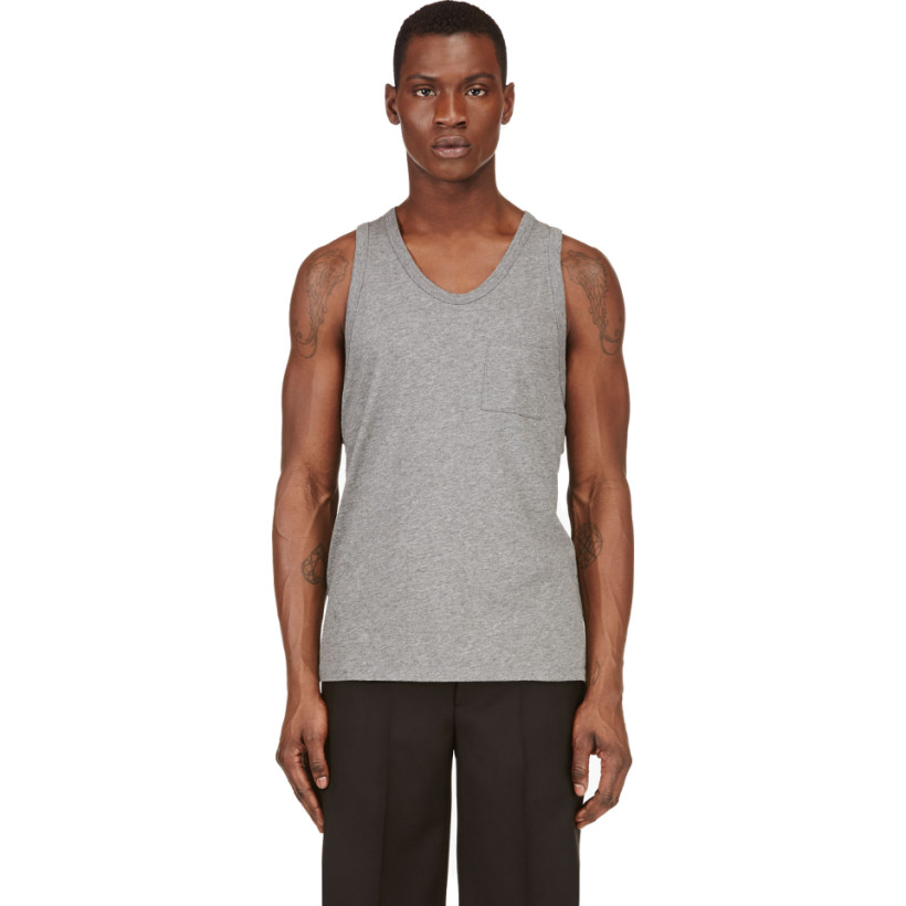 by Alexander Wang Heather Grey Classic Pocket Tank Top