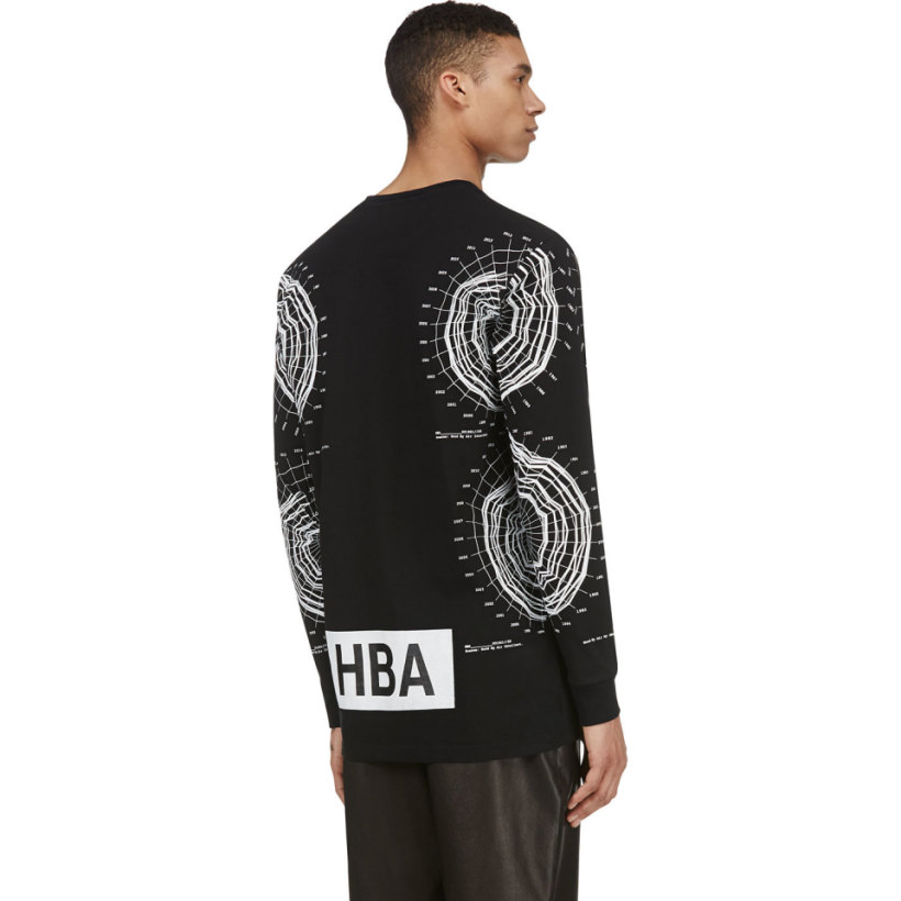 Hood by Air Black Weather Chart T Shirt